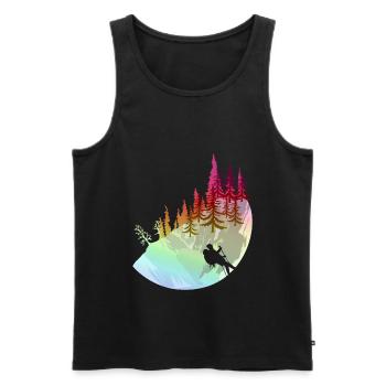 Hike forest - Men's Premium Organic Tank Top - black - Front - Michal (187cm)