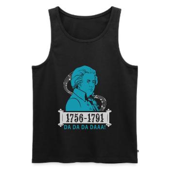 Wolfgang Amadeus Mozart - Débardeur bio Premium Homme - noir - Devant - AI Model Male 178 light (178cm)