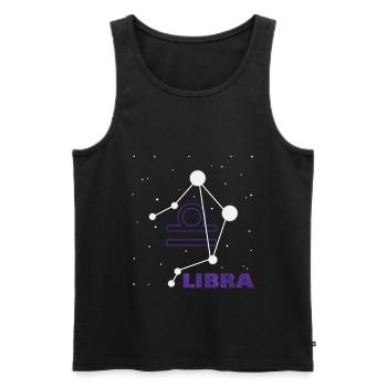 Sternzeichen Waage - Männer Premium Bio Tank Top - Schwarz - Vorne - Michal (187cm)