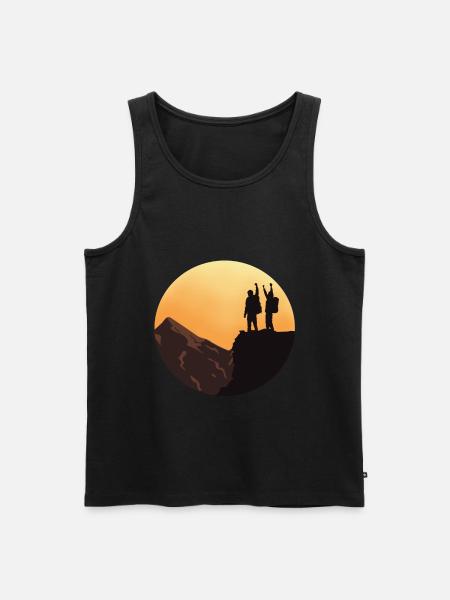 Wanderer Freiheit - Männer Premium Bio Tank Top - Schwarz