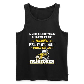 Traktor Bauer Landwirt Spruch Geschenk - Männer Premium Bio Tank Top - Schwarz - Vorne - Michal (187cm)