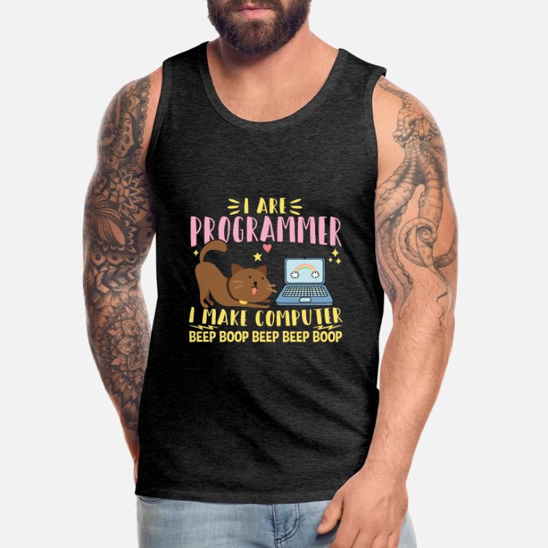 I Are Programmer I Makes Computer Beep Boop Coder Männer Premium Bio Tank Top