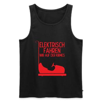Elektrisch Fahren Wir Auf Der Kirmes - Männer Premium Bio Tank Top - Schwarz - Vorne - Michal (187cm)
