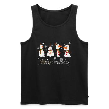 Bonhommes de neige flocon de neige joyeux Noël 2020 - Débardeur bio Premium Homme - noir - Devant - Michal (187cm)