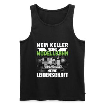Mein Keller Meine Modellbahn Meine Leidenschaft - Männer Premium Bio Tank Top - Schwarz - Vorne - Michal (187cm)