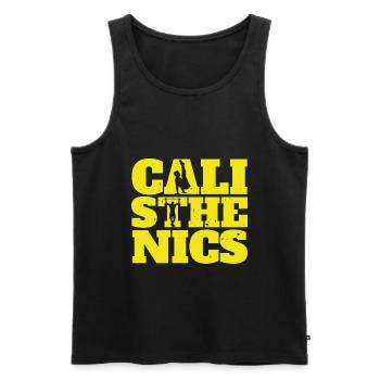 Street workout calisthenics weight training athlete - Men's Premium Organic Tank Top - black - Front - Michal (187cm)