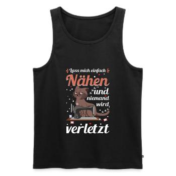 Lass mich einfach Nähen und niemand wird verletzt - Männer Premium Bio Tank Top - Schwarz - Vorne - AI Model Male 178 light (178cm)