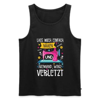 Lass mich einfach Nähen und niemand wird verletzt - Männer Premium Bio Tank Top - Schwarz - Vorne - AI Model Male 178 light (178cm)
