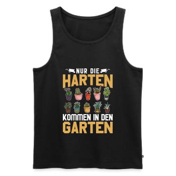 Nur die Harten kommen in den Garten | Gärtner - Männer Premium Bio Tank Top - Schwarz - Vorne - Michal (187cm)