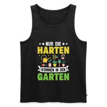 Nur die Harten kommen in den Garten | Gärtner - Männer Premium Bio Tank Top - Schwarz - Vorne - Michal (187cm)