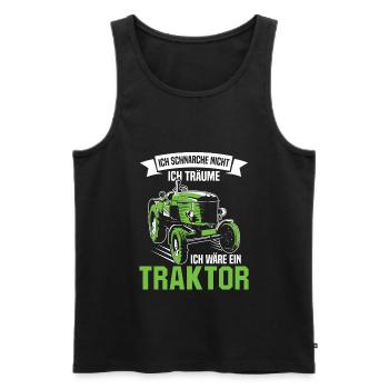 Ich schnarche nicht träume ich wäre ein Traktor - Männer Premium Bio Tank Top - Schwarz - Vorne - AI Model Male 178 light (178cm)