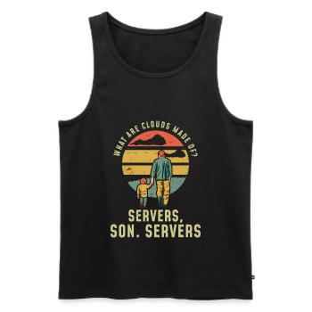 Programmierer Vater und Sohn Cloud Server - Männer Premium Bio Tank Top - Schwarz - Vorne - AI Model Male 178 light (178cm)
