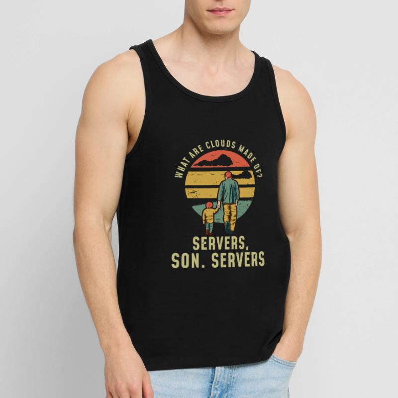 Programmer Father and Son Cloud Server Men's Premium Organic Tank Top