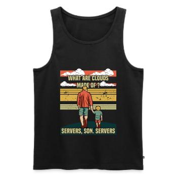 Programmer Papa - Clouds Server Son - Men's Premium Organic Tank Top - black - Front - Michal (187cm)