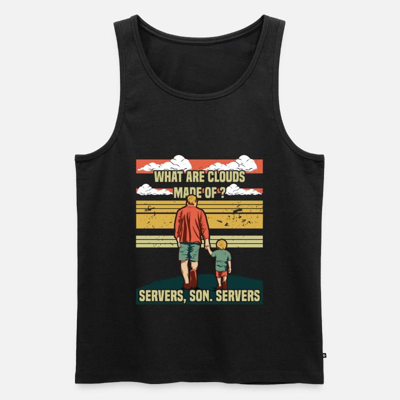 Programmer Papa - Clouds Server Son - Men's Premium Organic Tank Top - black