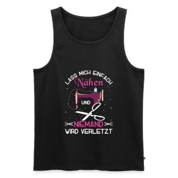 Lass mich einfach Nähen und niemand wird verletzt - Männer Premium Bio Tank Top - Schwarz - Vorne - AI Model Male 178 light (178cm)