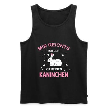 DESIGN Mir reichts ich geh zu meinen Kaninchen - Männer Premium Bio Tank Top - Schwarz - Vorne - Michal (187cm)