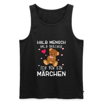 Halb Mensch Halb Bärchen Ich Bin Ein Märchen - Männer Premium Bio Tank Top - Schwarz - Vorne - Michal (187cm)