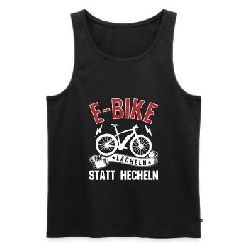 EBike elektrisches Radfahrer Lächeln statt hecheln - Männer Premium Bio Tank Top - Schwarz - Vorne - Michal (187cm)