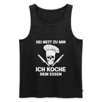 Sei nett zu mir ich koche dein Essen Chef Koch - Männer Premium Bio Tank Top - Schwarz - Vorne - AI Model Male 178 light (178cm)