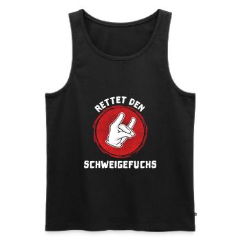 Rettet den Schweigefuchs Schule Einschulung Lehrer - Männer Premium Bio Tank Top - Schwarz - Vorne - Michal (187cm)
