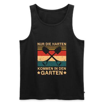 Nur die Harten kommen in den Garten Gärtner - Männer Premium Bio Tank Top - Schwarz - Vorne - Michal (187cm)