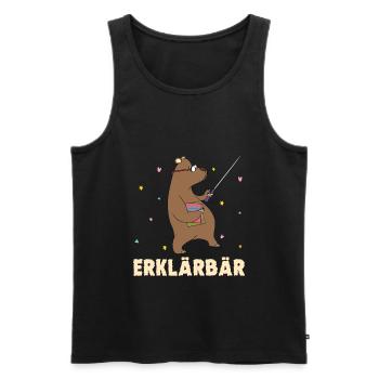 Lehrer Lehrerin Nachhilfe Lehramt Erklärbär - Männer Premium Bio Tank Top - Schwarz - Vorne - Michal (187cm)