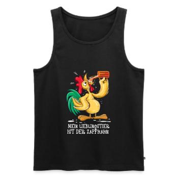 Mein Lieblingstier ist der Zapfhahn Bier Saufen - Männer Premium Bio Tank Top - Schwarz - Vorne - AI Model Male 178 light (178cm)
