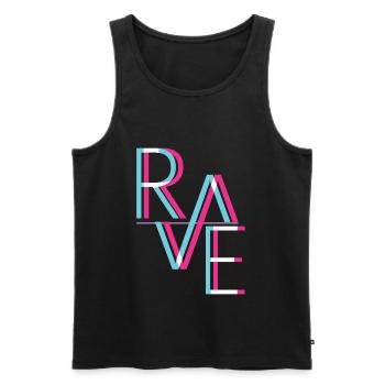 Techno Music Trip Aesthetic Freetekno Rave Party - Men's Premium Organic Tank Top - black - Front - AI Model Male 178 light (178cm)
