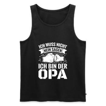 Ich muss nicht nein sagen ich bin der Opa - Männer Premium Bio Tank Top - Schwarz - Vorne - Michal (187cm)
