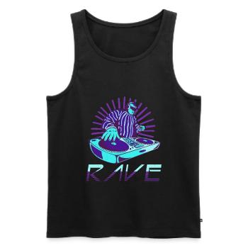 Electronic Music Party Aesthetic Techno Raver Rave - Männer Premium Bio Tank Top - Schwarz - Vorne - AI Model Male 178 light (178cm)