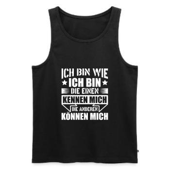 Ich bin wie ich bin die einen kennen mich - Männer Premium Bio Tank Top - Schwarz - Vorne - AI Model Male 178 light (178cm)
