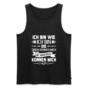Ich bin wie ich bin die einen kennen mich - Männer Premium Bio Tank Top - Schwarz - Vorne - AI Model Male 178 light (178cm)