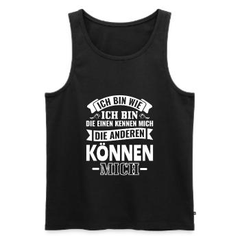 Ich bin wie ich bin die einen kennen mich - Männer Premium Bio Tank Top - Schwarz - Vorne - AI Model Male 178 light (178cm)