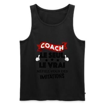 Coach cadeau pour mon coach - Débardeur bio Premium Homme - noir - Devant - AI Model Male 178 light (178cm)