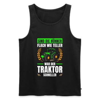 Landwirtschaft Flach Wie Teller Traktor Trecker - Männer Premium Bio Tank Top - Schwarz - Vorne - Michal (187cm)