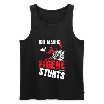 Ich Mache Eigene Stunts Lustiges Stapler - Männer Premium Bio Tank Top - Schwarz - Vorne - AI Model Male 178 light (178cm)