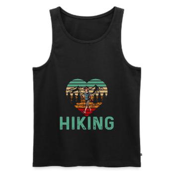 Vintage Love Hiking Heart - Débardeur bio Premium Homme - noir - Devant - Michal (187cm)