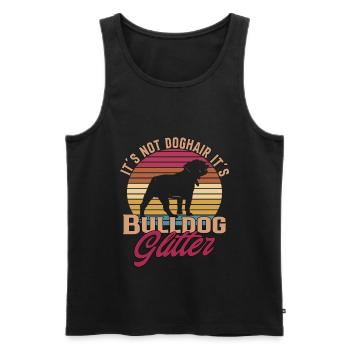 Ce n’est pas des poils de chien, c’est des paillettes de bouledogue - Bulldogge - Débardeur bio Premium Homme - noir - Devant - Michal (187cm)