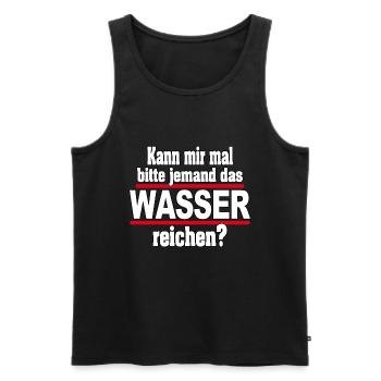 Kann mir mal das WASSER reichen- Spruch lustig - Männer Premium Bio Tank Top - Schwarz - Vorne - Michal (187cm)