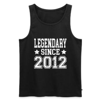 Legendary since 2012 - Men's Premium Organic Tank Top - black - Front - AI Model Male 178 light (178cm)