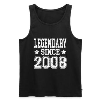 Legendary since 2008 - Men's Premium Organic Tank Top - black - Front - AI Model Male 178 light (178cm)