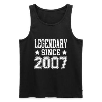 Legendary since 2007 - Men's Premium Organic Tank Top - black - Front - AI Model Male 178 light (178cm)