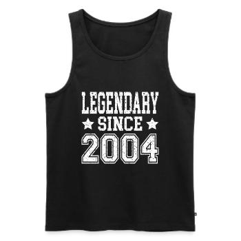 Legendary since 2004 - Men's Premium Organic Tank Top - black - Front - AI Model Male 178 light (178cm)