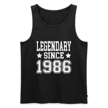 Legendary since 1986 - Men's Premium Organic Tank Top - black - Front - Michal (187cm)
