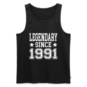 Legendary since 1991 - Men's Premium Organic Tank Top - black - Front - AI Model Male 178 light (178cm)