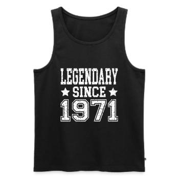 Legendary since 1971 - Men's Premium Organic Tank Top - black - Front - Michal (187cm)