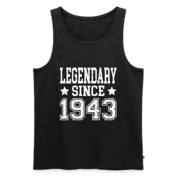 Légendaire depuis 1943 - Débardeur bio Premium Homme - noir - Devant - AI Model Male 178 light (178cm)