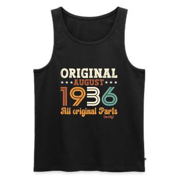 88e anniversaire Original août 1936 Né en 1936 - Débardeur bio Premium Homme - noir - Devant - Michal (187cm)