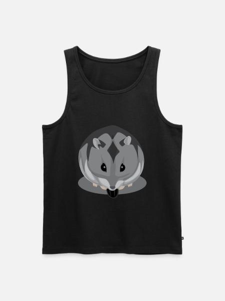 Hamster noir et gris mangeant - Débardeur bio Premium Homme - noir